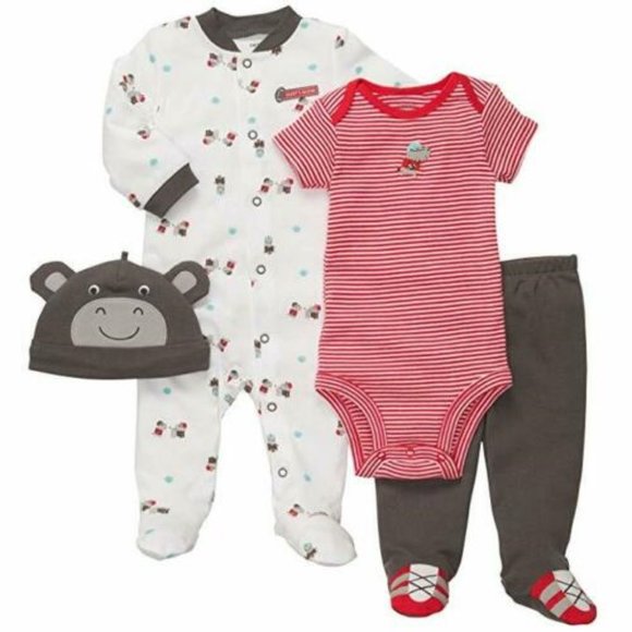 Carters Infant /& Toddler Boys Red Stripe Football Lion Sleeper Cotton Pajama
